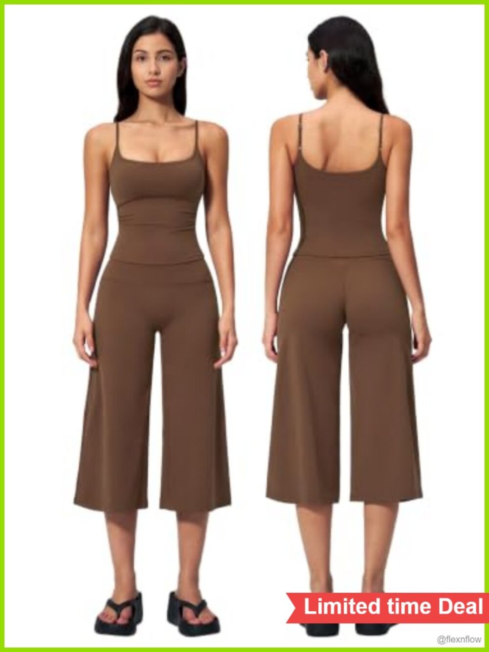 Wide Leg Capri Workout Set Two Piece Tank Top Gym Yoga Activewear